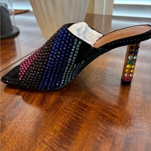 Colorful Rhinestone Embellished Women's Mules